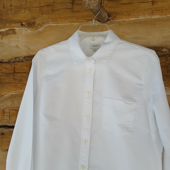 J. Crew Factory White Button Down Oxford Shirt Medium - Picture 2 of 11